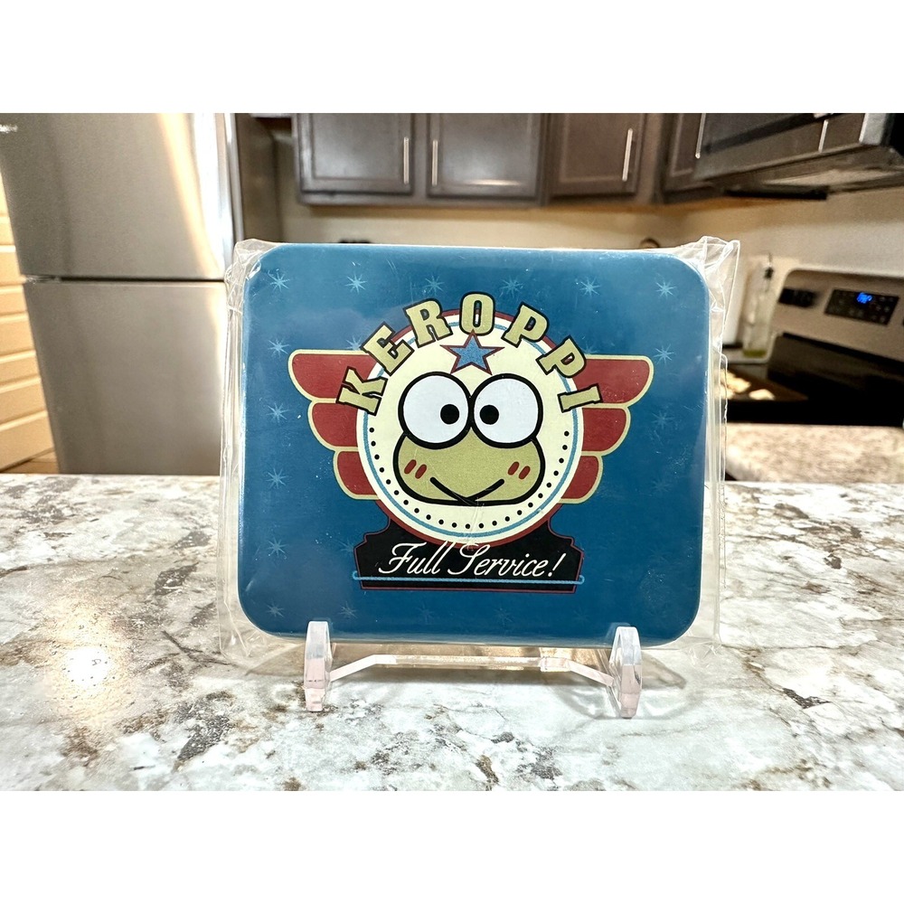 Vintage Sanrio Keroppi Case 1996‎ Japan Frog Metal Tin Square Green New Sealed